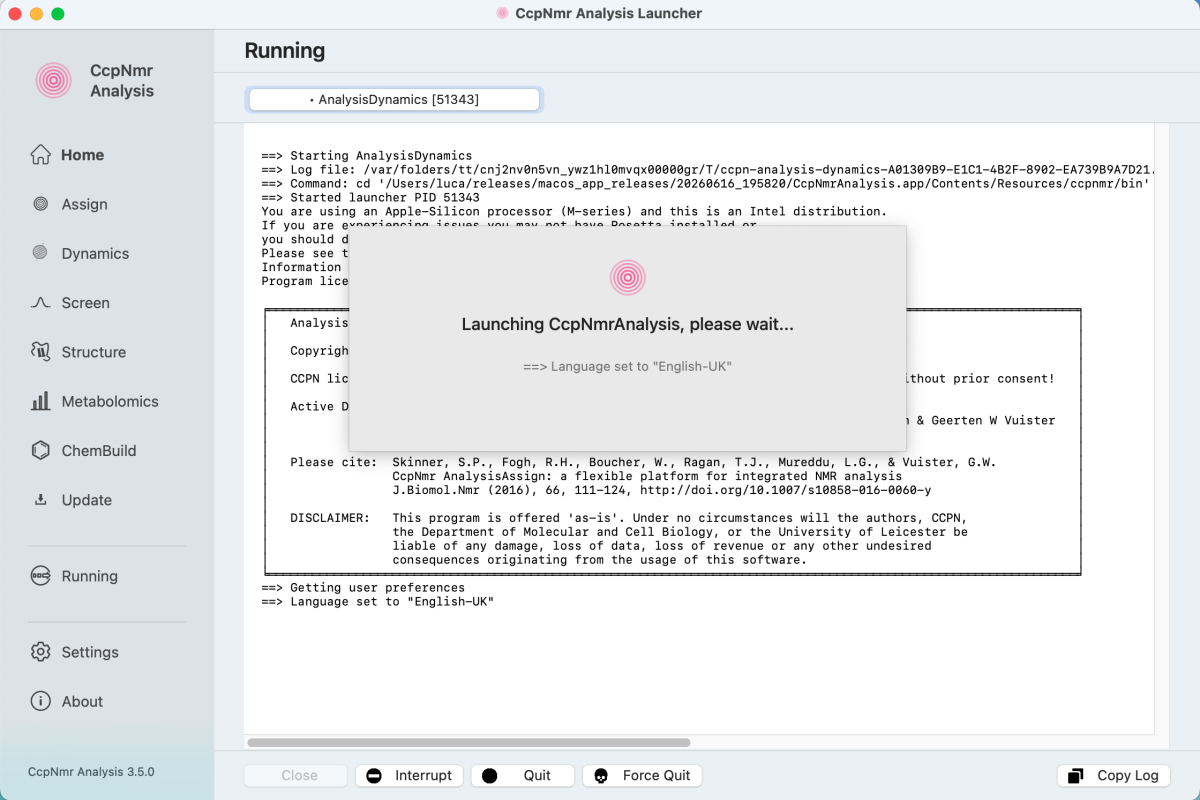  CcpNmr Analysis Launcher 